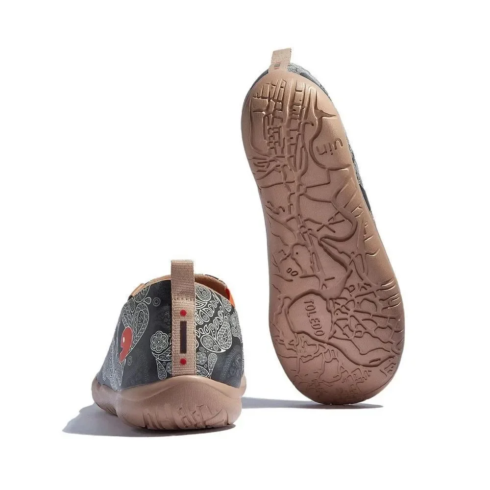 UIN Men's Walking Shoes Slip On Microfiber Casual Comfort Sneaker (Paisley Duke)